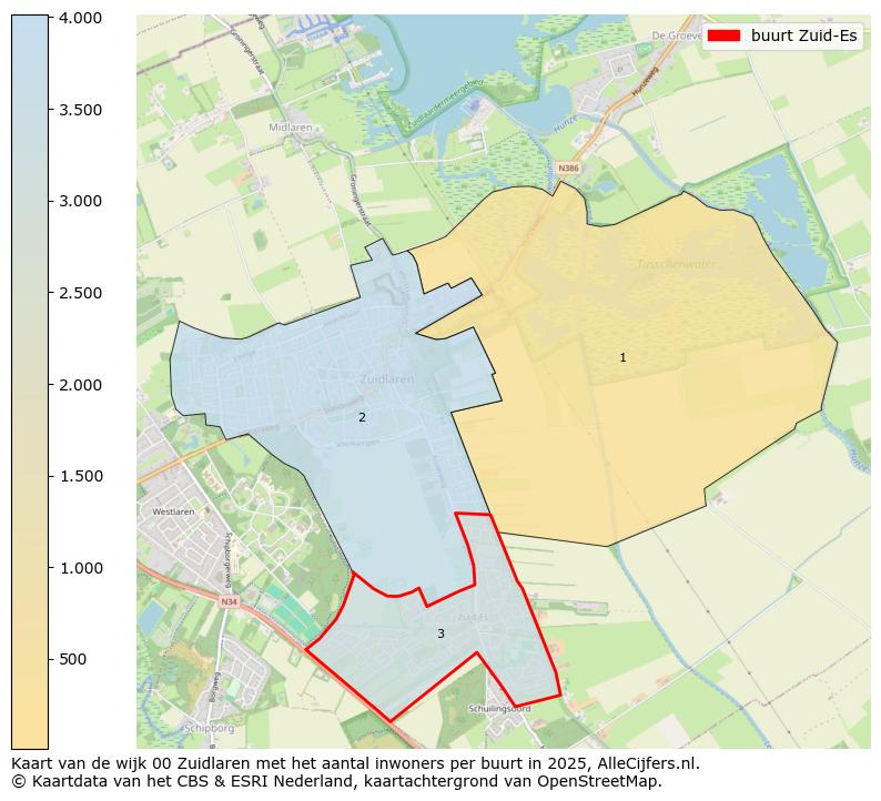 Afbeelding van de buurt Zuid-Es op de kaart.