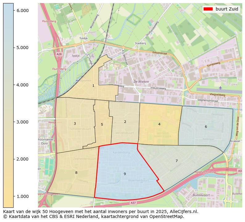 Afbeelding van de buurt Zuid op de kaart.