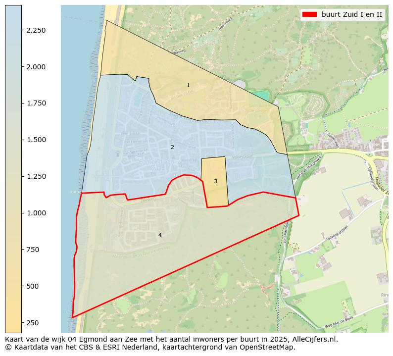 Afbeelding van de buurt Zuid I en II op de kaart.