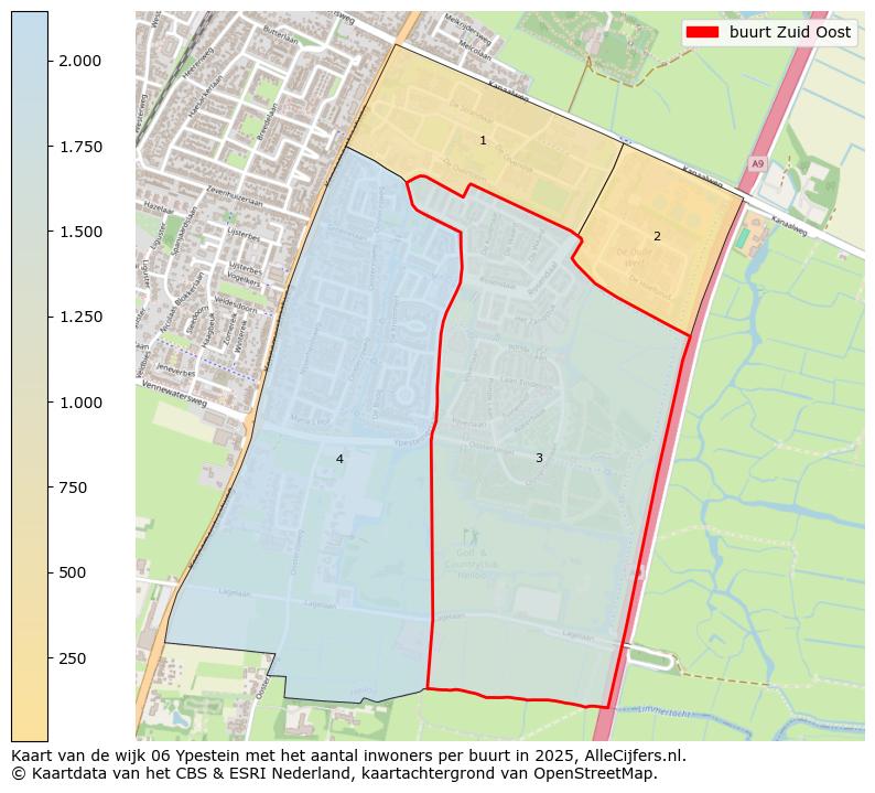 Afbeelding van de buurt Zuid Oost op de kaart.