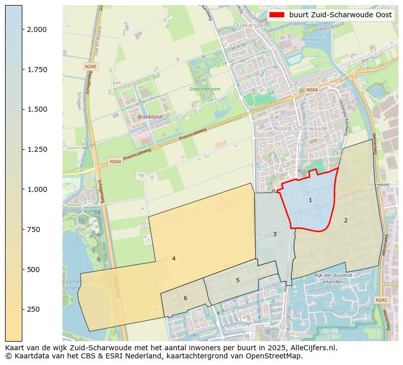 Afbeelding van de buurt Zuid-Scharwoude Oost op de kaart.