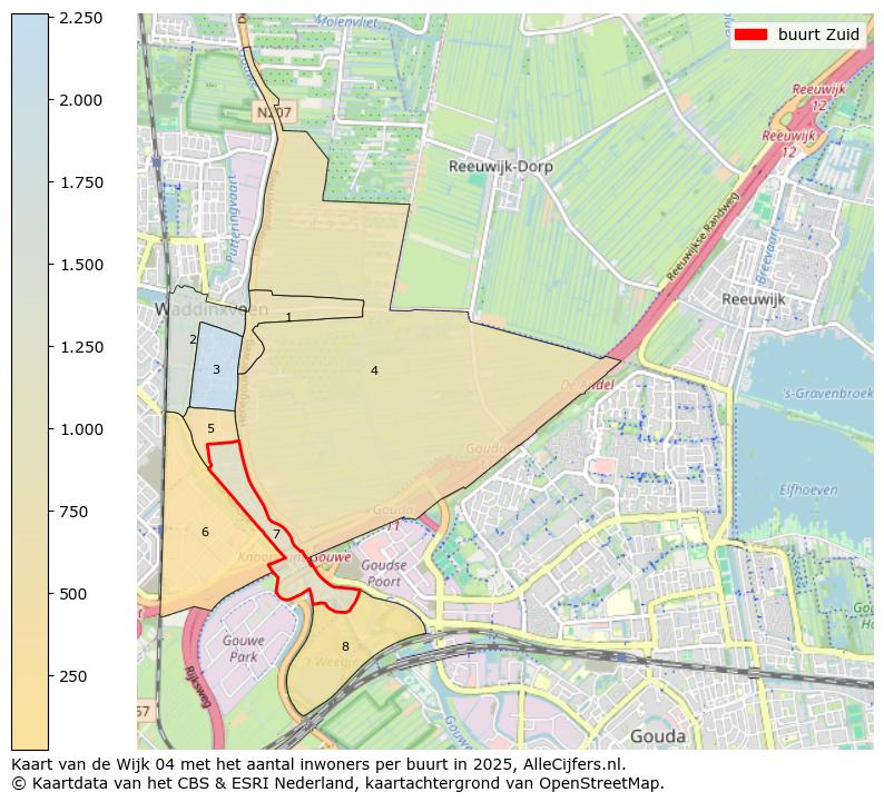Afbeelding van de buurt Zuid op de kaart.