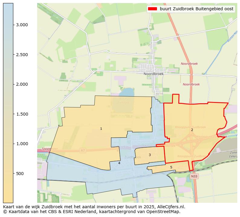 Afbeelding van de buurt Zuidbroek Buitengebied oost op de kaart.