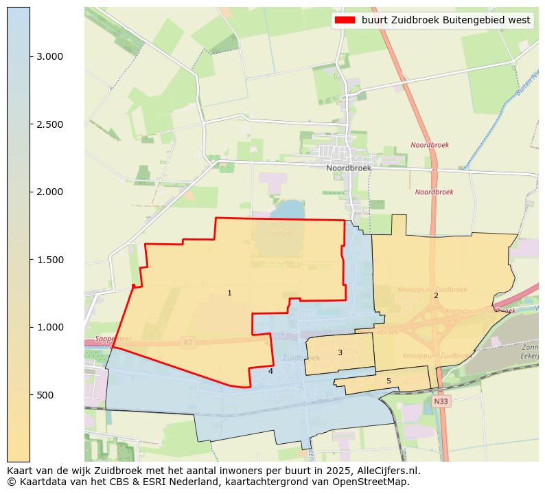 Afbeelding van de buurt Zuidbroek Buitengebied west op de kaart.