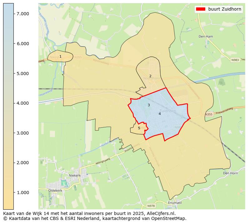 Afbeelding van de buurt Zuidhorn op de kaart.