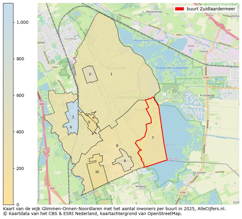 Afbeelding van de buurt Zuidlaardermeer op de kaart.