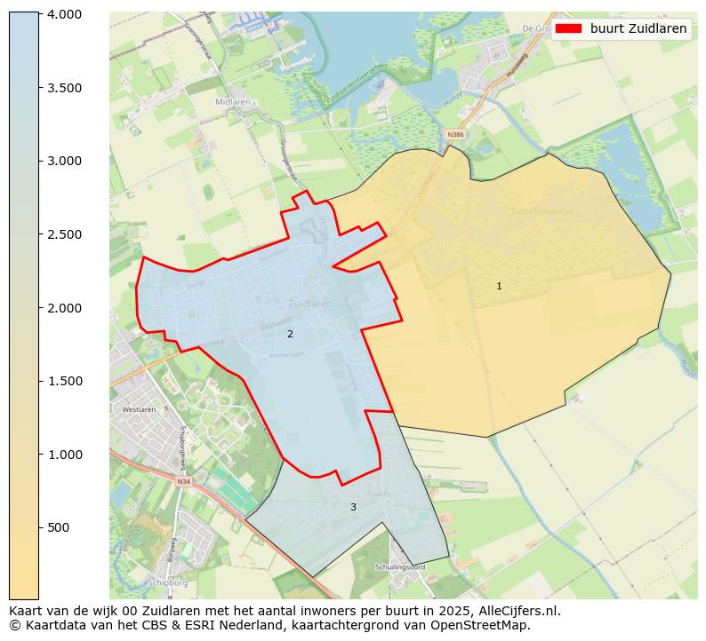 Afbeelding van de buurt Zuidlaren op de kaart.