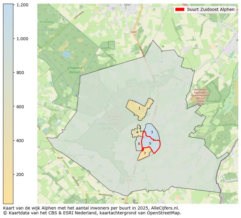 Afbeelding van de buurt Zuidoost Alphen op de kaart.
