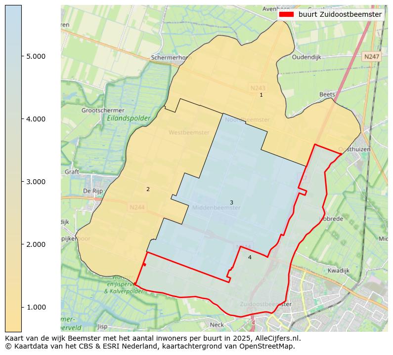 Afbeelding van de buurt Zuidoostbeemster op de kaart.