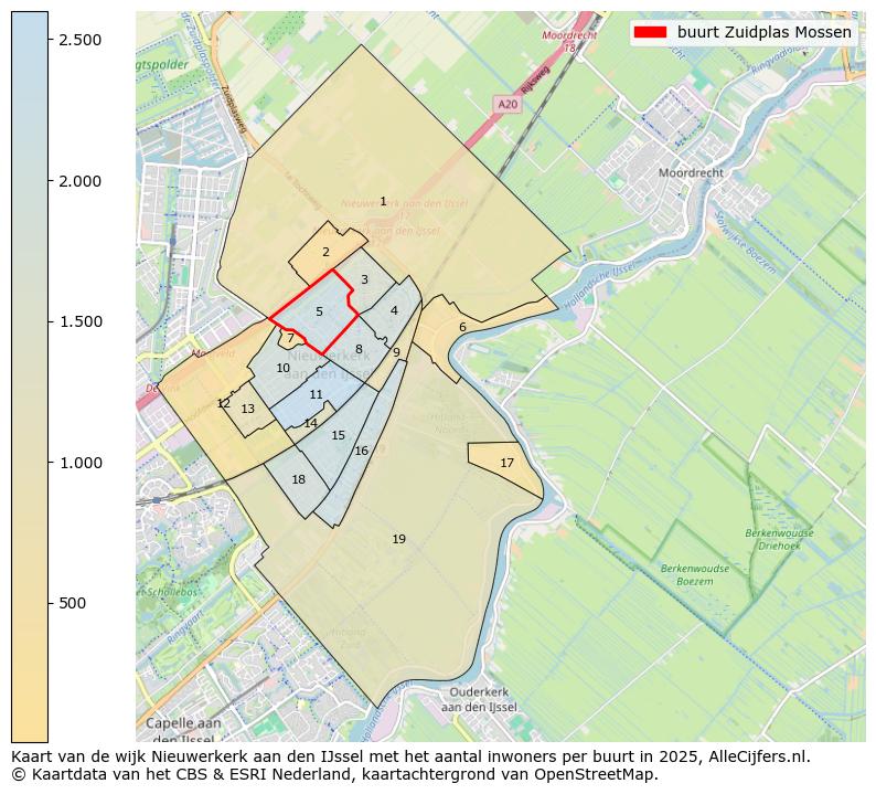 Afbeelding van de buurt Zuidplas Mossen op de kaart.
