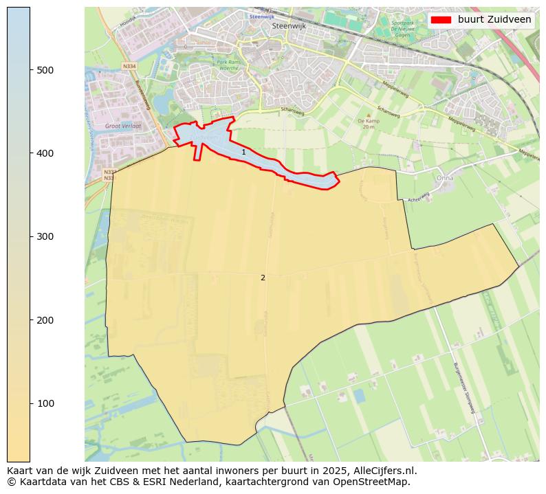 Afbeelding van de buurt Zuidveen op de kaart.