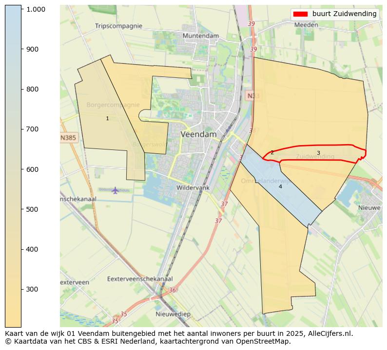Afbeelding van de buurt Zuidwending op de kaart.