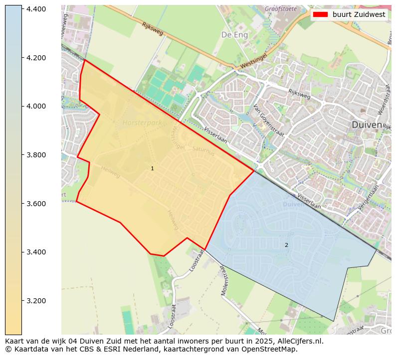 Afbeelding van de buurt Zuidwest op de kaart.