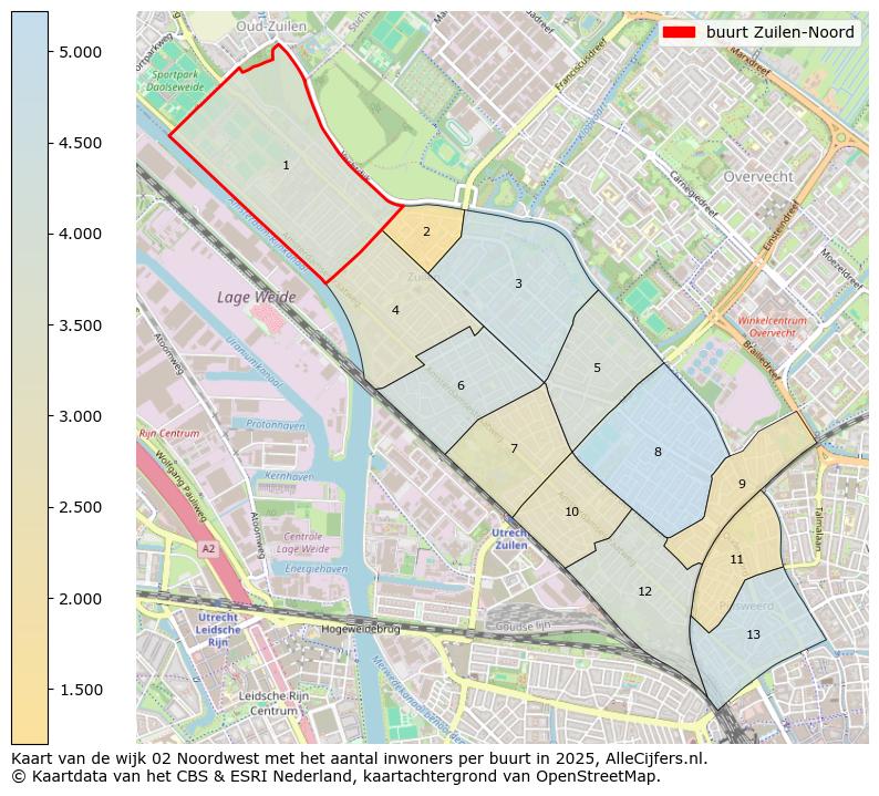 Afbeelding van de buurt Zuilen-Noord op de kaart.
