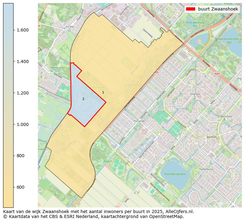 Afbeelding van de buurt Zwaanshoek op de kaart.
