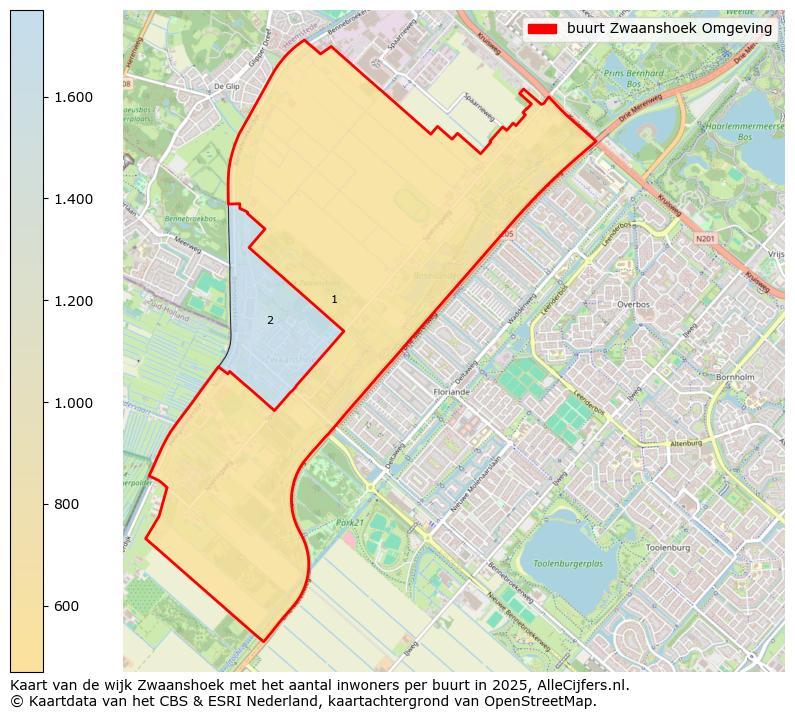 Afbeelding van de buurt Zwaanshoek Omgeving op de kaart.