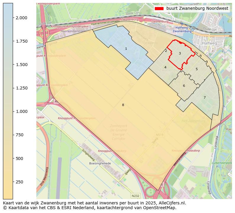 Afbeelding van de buurt Zwanenburg Noordwest op de kaart.