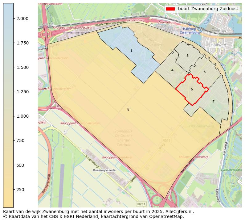 Afbeelding van de buurt Zwanenburg Zuidoost op de kaart.