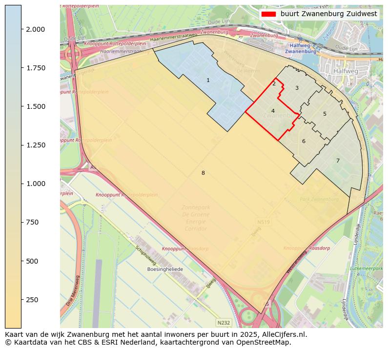 Afbeelding van de buurt Zwanenburg Zuidwest op de kaart.