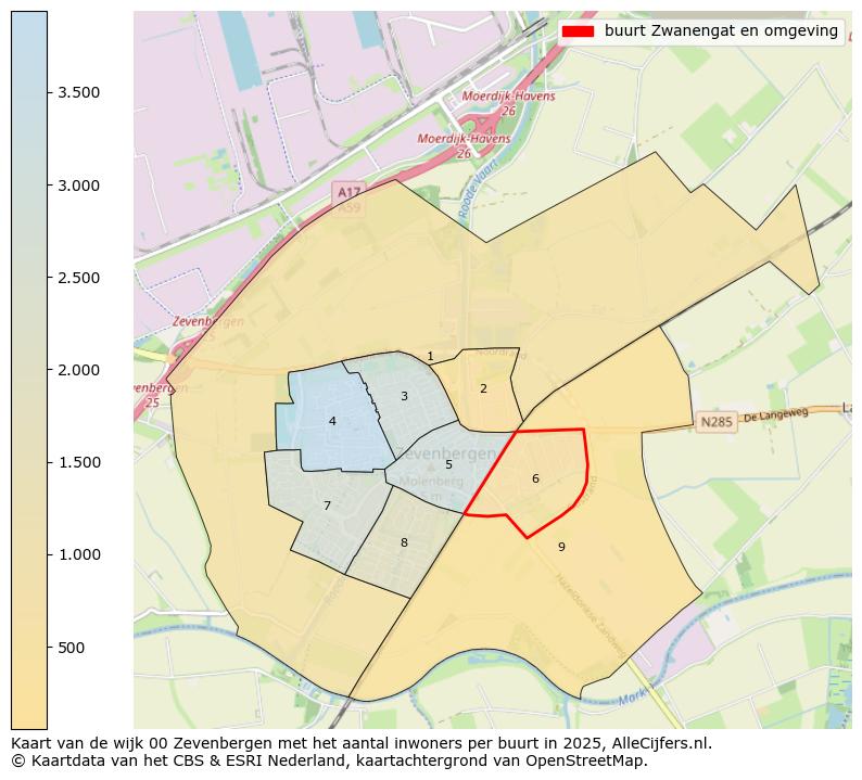 Afbeelding van de buurt Zwanengat en omgeving op de kaart.