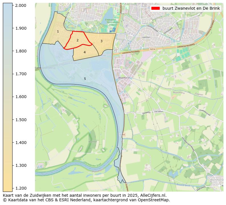 Afbeelding van de buurt Zwanevlot en De Brink op de kaart.