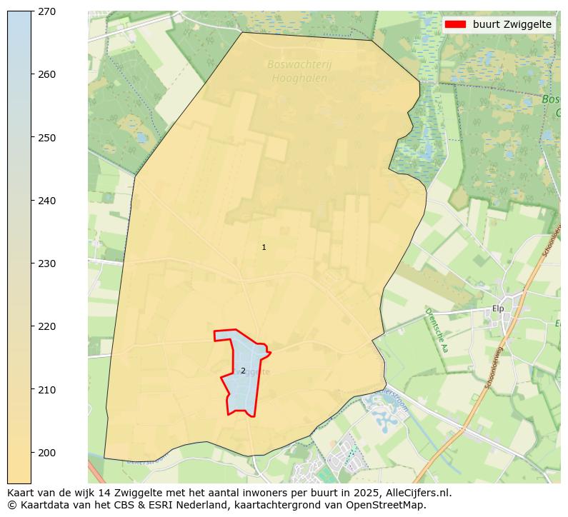 Afbeelding van de buurt Zwiggelte op de kaart.