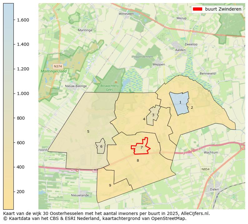 Afbeelding van de buurt Zwinderen op de kaart.