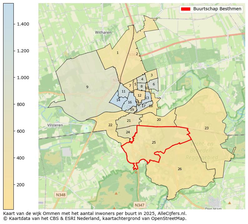 Afbeelding van de Buurtschap Besthmen op de kaart.