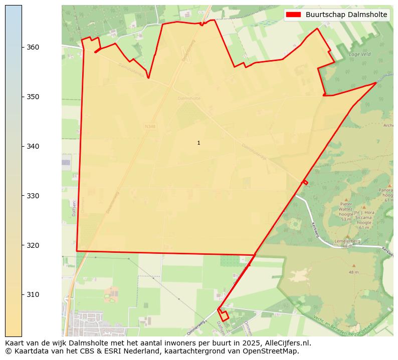 Afbeelding van de Buurtschap Dalmsholte op de kaart.