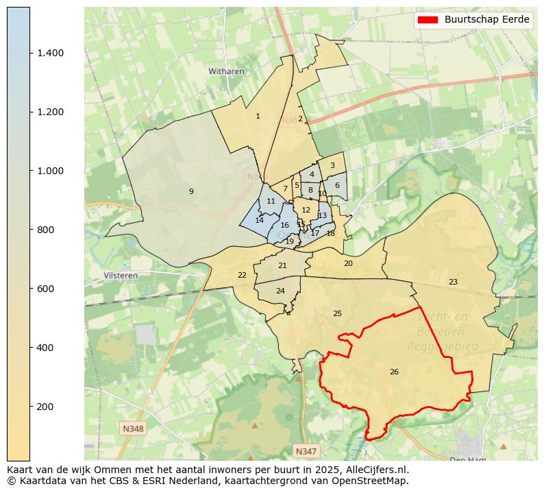 Afbeelding van de Buurtschap Eerde op de kaart.