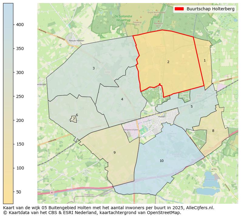 Afbeelding van de Buurtschap Holterberg op de kaart.