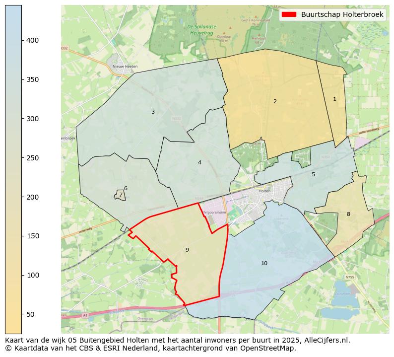 Afbeelding van de Buurtschap Holterbroek op de kaart.