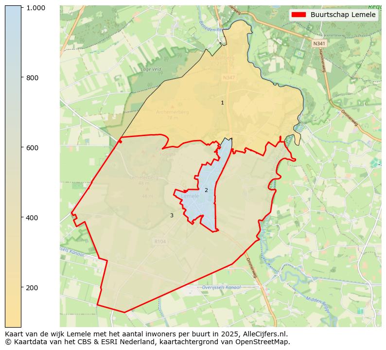 Afbeelding van de Buurtschap Lemele op de kaart.