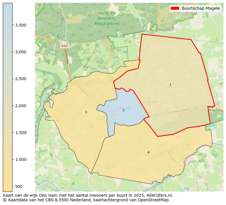 Afbeelding van de Buurtschap Magele op de kaart.
