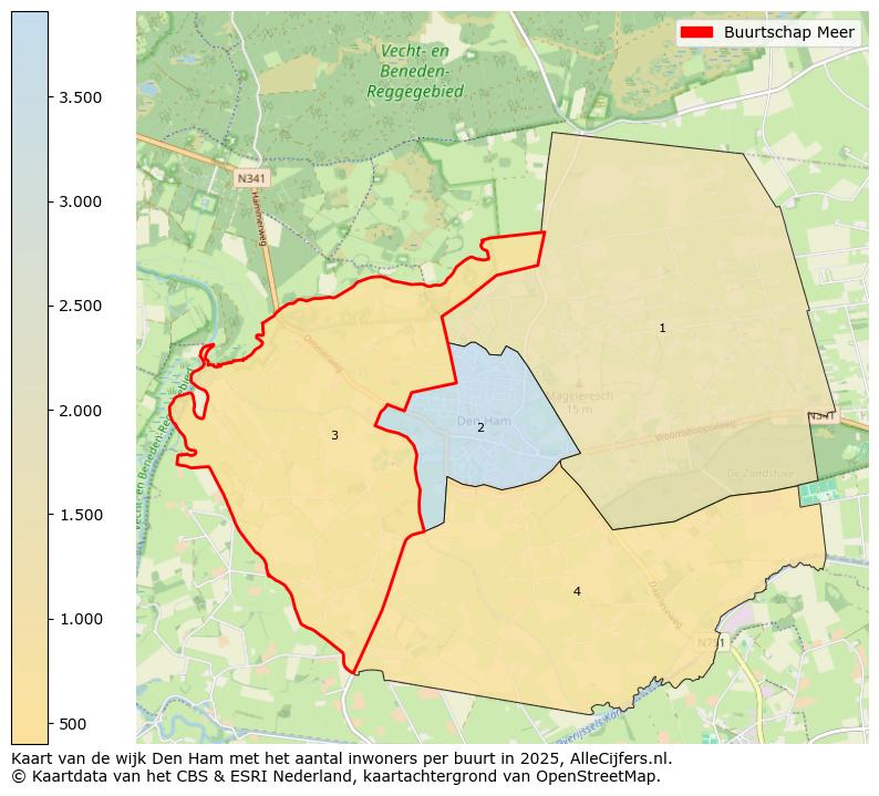 Afbeelding van de Buurtschap Meer op de kaart.