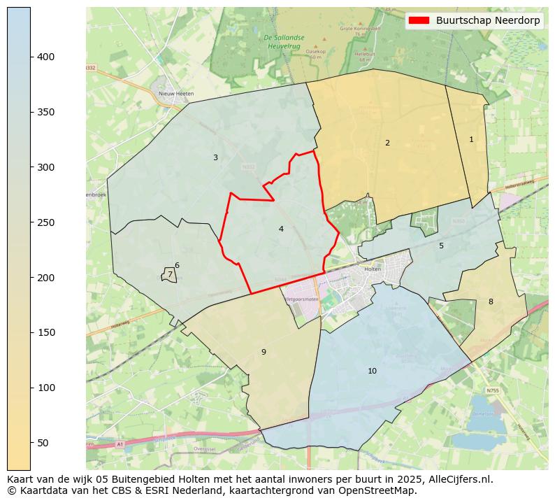 Afbeelding van de Buurtschap Neerdorp op de kaart.