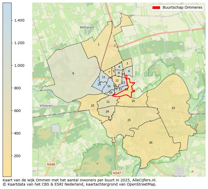 Afbeelding van de Buurtschap Ommeres op de kaart.