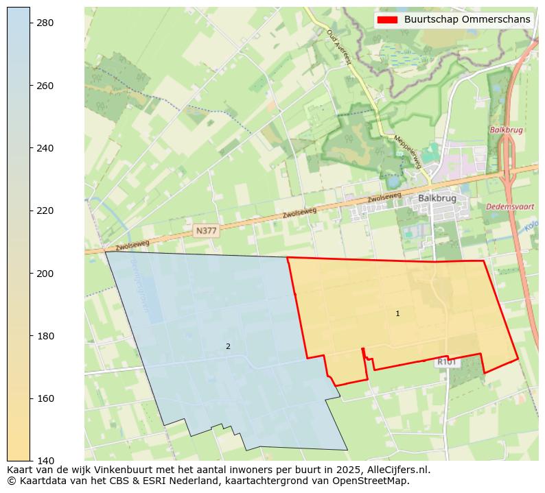 Afbeelding van de Buurtschap Ommerschans op de kaart.