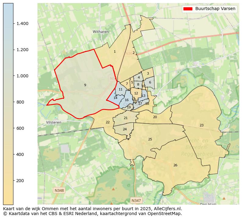 Afbeelding van de Buurtschap Varsen op de kaart.