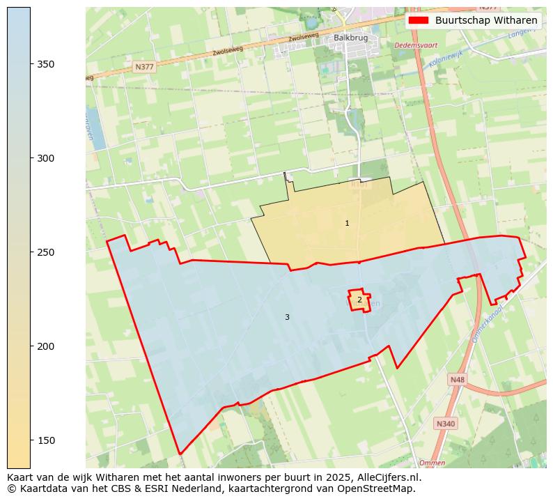 Afbeelding van de Buurtschap Witharen op de kaart.