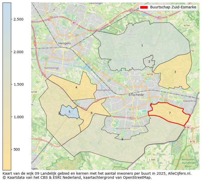 Afbeelding van de Buurtschap Zuid-Esmarke op de kaart.