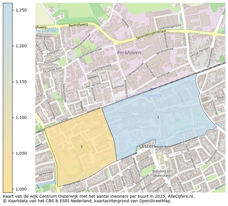 Afbeelding van de wijk Centrum Oisterwijk op de kaart.