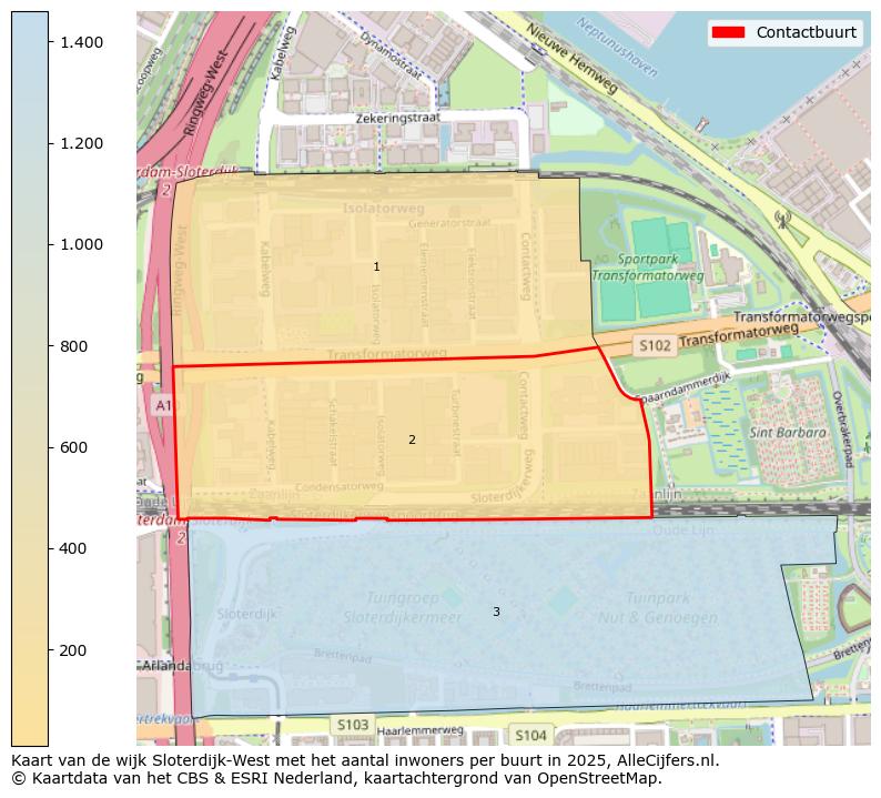 Afbeelding van de Contactbuurt op de kaart.
