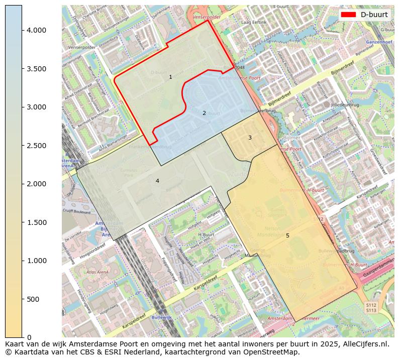 Afbeelding van de D-buurt op de kaart.