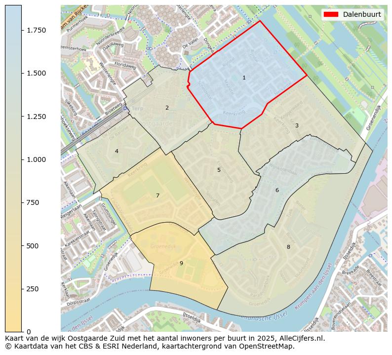 Afbeelding van de Dalenbuurt op de kaart.