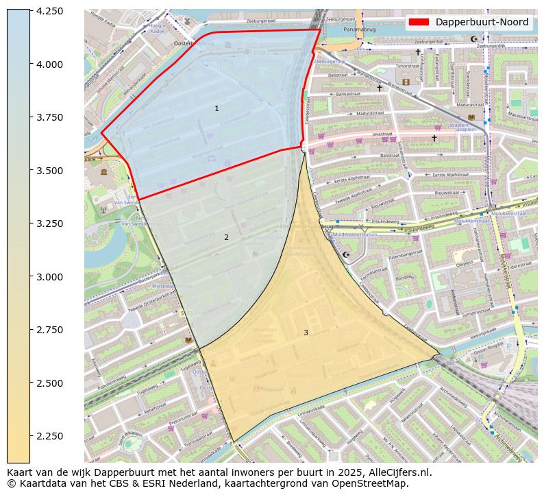 Afbeelding van de Dapperbuurt-Noord op de kaart.