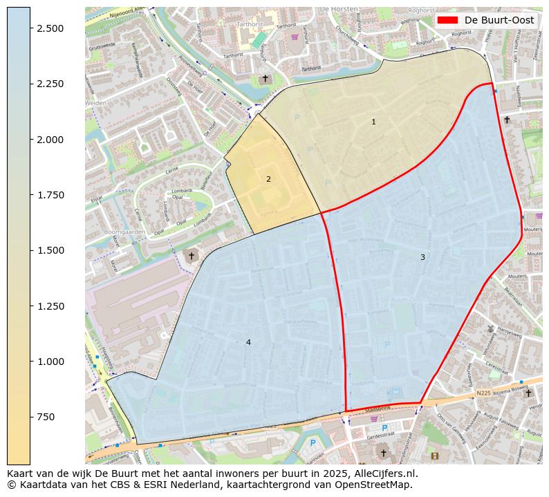 Afbeelding van de De Buurt-Oost op de kaart.