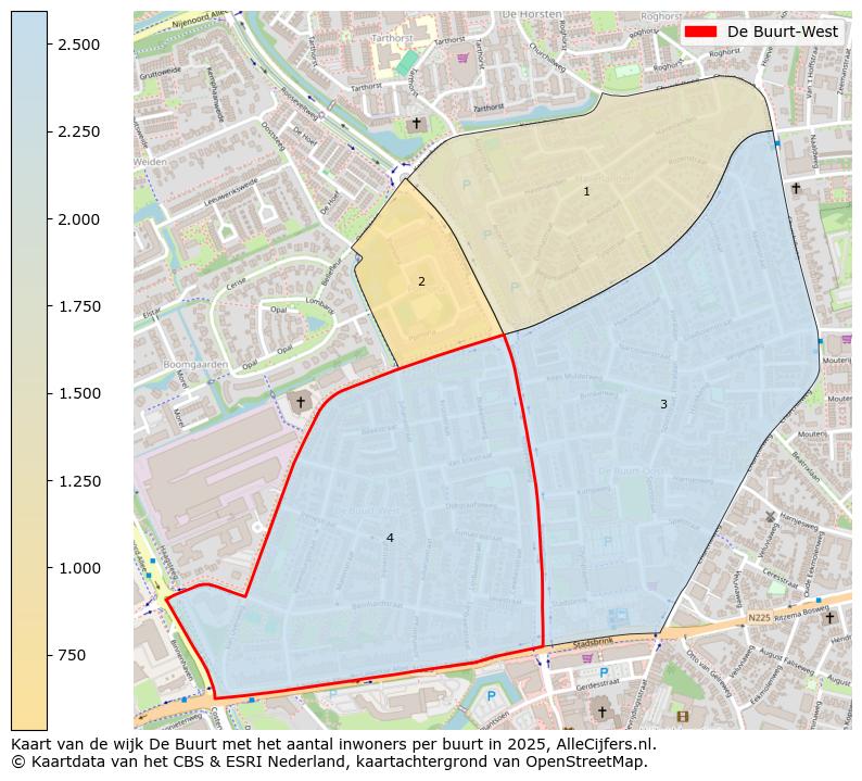 Afbeelding van de De Buurt-West op de kaart.