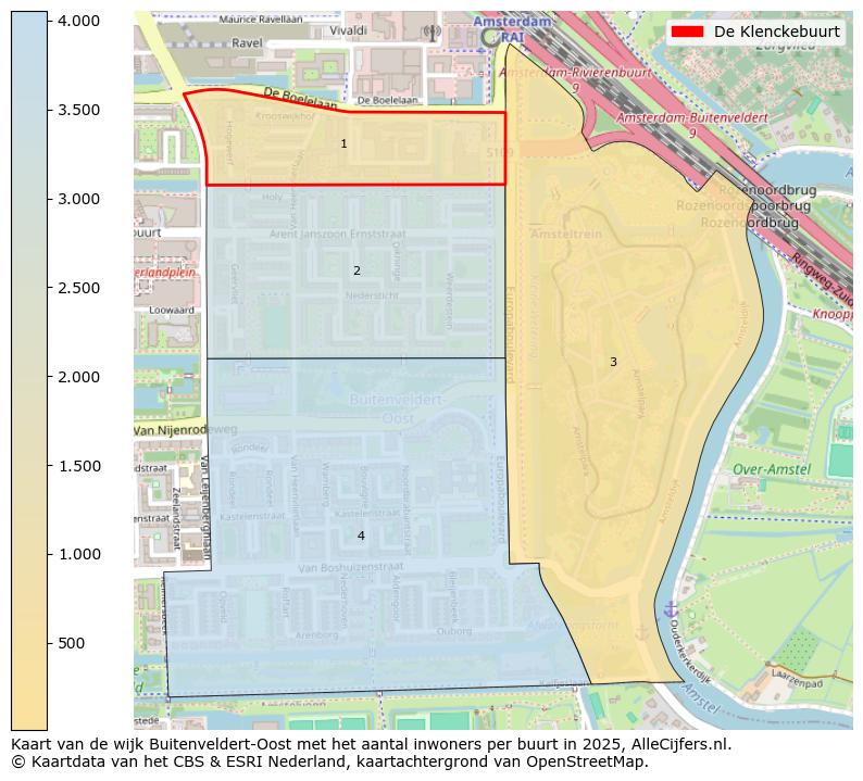 Afbeelding van de De Klenckebuurt op de kaart.