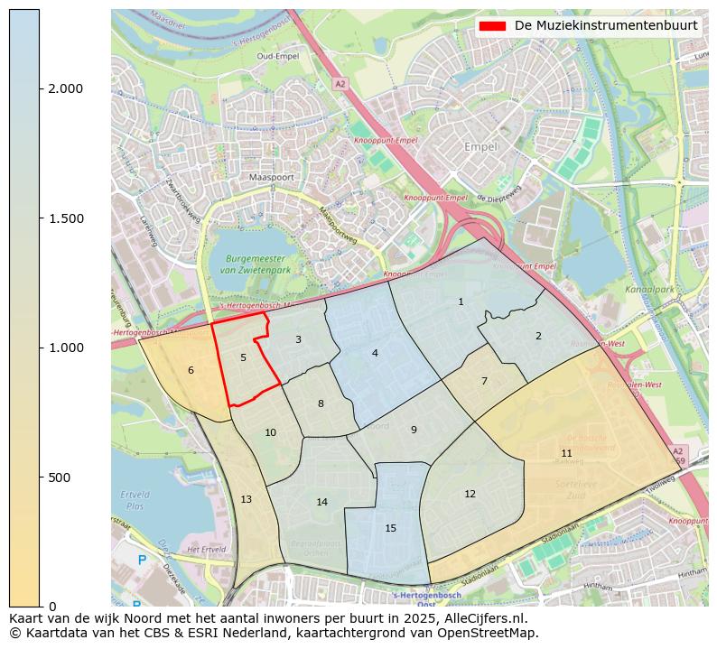 Afbeelding van de De Muziekinstrumentenbuurt op de kaart.